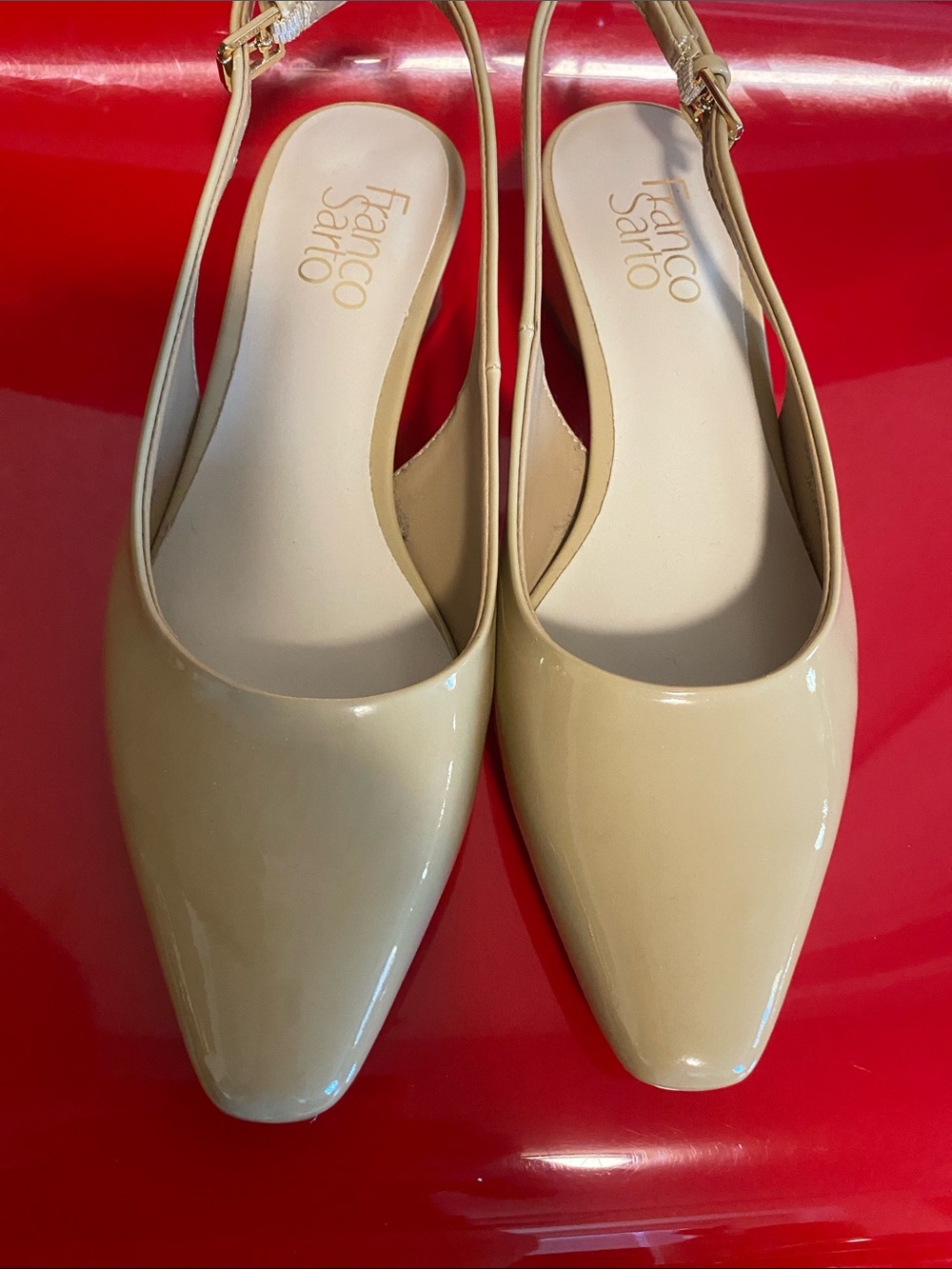 Franco Sarto Nude Patent Slingback Flats